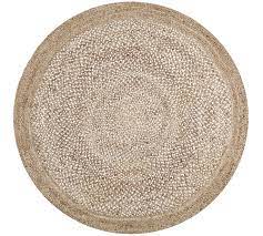 open box border round braided jute rug