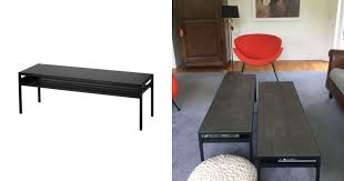 Typically, a desk will lock angle on the corners with screws by way of the blocks on the backside of the highest. Steel Frame Coffee Table Glammed Up With Stone Ikea Hackers