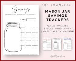 These free printable mason jar recipe cards are the perfect addition to fun spring and summer mason jar gifts filled with yumminess. Mason Jar Savings Tracker Elizabethjournals