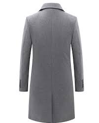 Mens Trench Coat Winter Wool Blend