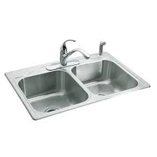 Find cabinets, lighting, decor and more at lowes.ca. Kohler Cadence Drop In 33 In X 22 In Stainless Steel Double Equal Bowl 4 Hole Kitchen Sink In The Kitchen Sinks Department At Lowes Com