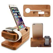 The flat pad was supposed to be able to charge an iphone, an apple watch, and airpods all at once, no. Bamboo Charging Dock Station Charger Stand Holder For Apple Watch Iphone Apple Watch Charging Apple Watch Charging Station Apple Watch Holder