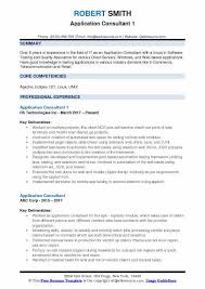 Application Consultant Resume Samples Qwikresume