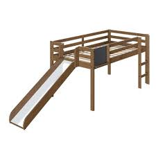 homestock latte twin wood loft bed with