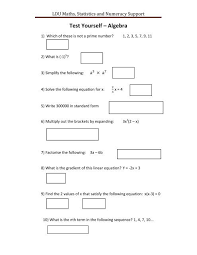 test yourself algebra pdf unihub