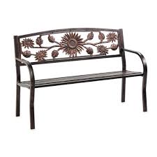 The best potting benches help ease the strain on your back and arms and provide extra storage space. Plow Hearth Sunflower 50 In Bronze Metal Outdoor Bench 8f00393 The Home Depot