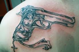 Western saddlebags, cowboy spur straps, shoulder holsters, bridles, wrist cuffs, custom saddles and many. Gun Tattoos Meanings Designs And Ideas Tatring