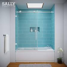 sliding screen bathtub shower door