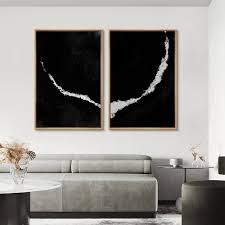 Framed Canvas Wall Art Set Black And