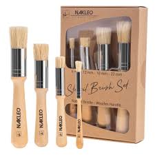 4 pcs wooden stencil brush set