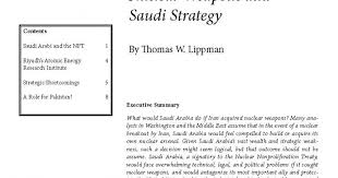 Nuclear Weapons And Saudi Strategy Middle East Institute