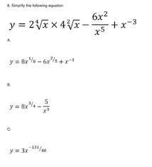 6 Simplify The Following Equation Y