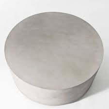 volume round drum coffee table concrete