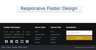 responsive footer design using html css