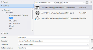 rest webservice with c and visual studio
