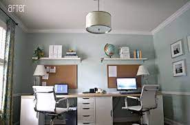 See more ideas about office with two desks home office design office design. 16 Home Office Desk Ideas For Two Home Office Design Contemporary Home Office Home Office Decor