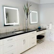 Diy vanity mirror for under $100. Front Lighted Led Bathroom Vanity Mirror 48 X 48 Square Mirrors Marble