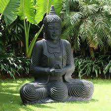 Sitting Black Buddha Temple Statues