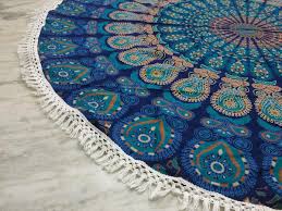 round tapestry beach yoga mat rug