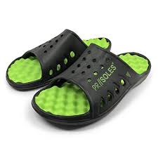 Gone For A Run Pr Soles Recovery Sandals Sports Glides For Men And Women Great For Athletes Black Neon Green