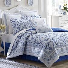 Blue Fl Cotton Queen Comforter Set
