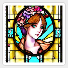 Beautiful Lady Stained Glass Church