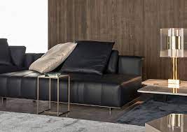 Black Sofa In A Living Room