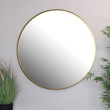 extra large round gold wall mirror