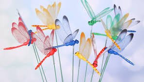 10 Pack Of Dragonfly Garden Ornaments