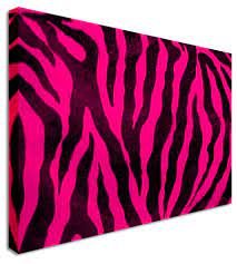 Hot Pink Zebra Canvas Wall Art Picture