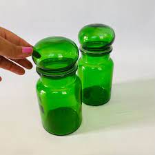 Green Glass Apothecary Jars