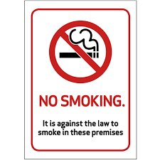 a5 no smoking symbol sticker sign back