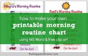 How To Make A Morning Routine Chart Using Ms Word Free