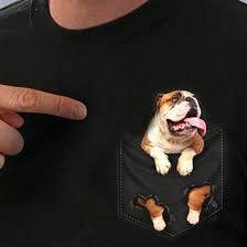 Us 11 89 15 Off English Bulldog Inside Pocket T Shirt Dog Lovers Black Cotton Men Made In Usa Cartoon T Shirt Men Unisex New Fashion Tshirt In