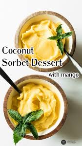 coconut sorbet dessert with mango