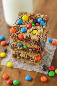 monster cookie bars oats chocolate