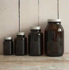 Glass Pill Jars Brown Amber Wide Mouth