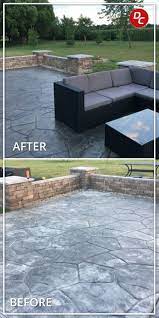 restain faded stamped concrete patios