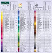 Faber Castell Coloured Pencil Chart Pitt Artist Pens