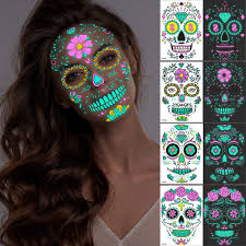 4pack halloween temporary face tattoos