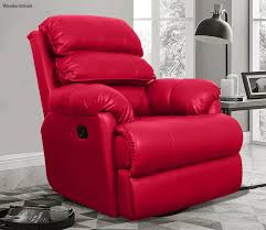 leatherette 1 seater recliner sofa red