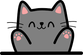 Cute Happy Black Cat Greeting Flat