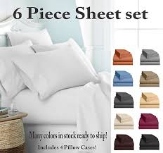 2100 Series 6 Piece Bed Sheet Set Hotel