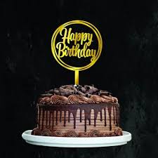 1 pc golden acrylic happy birthday cake