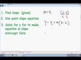Equation Of A Line Given Point And
