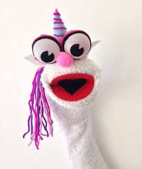 unicorn sock puppet new handmade hand