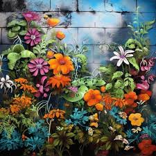 Painting Of A Colorful Flower Garden