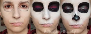 skull mask makeup adjusting beauty