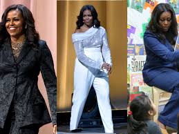 Michelle obama arrived in copenhagen, denmark to kick off the european leg of her 'becoming' book tour in an $18,000 sparkly outfit. 6 Times Michelle Obama Was Our Power Dressing Icon On Her Book Tour
