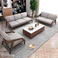 european minimal design wooden sofa